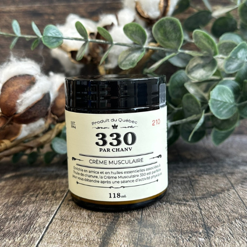 Produit du Québec:  crème musculaire 300 efficace et naturelle