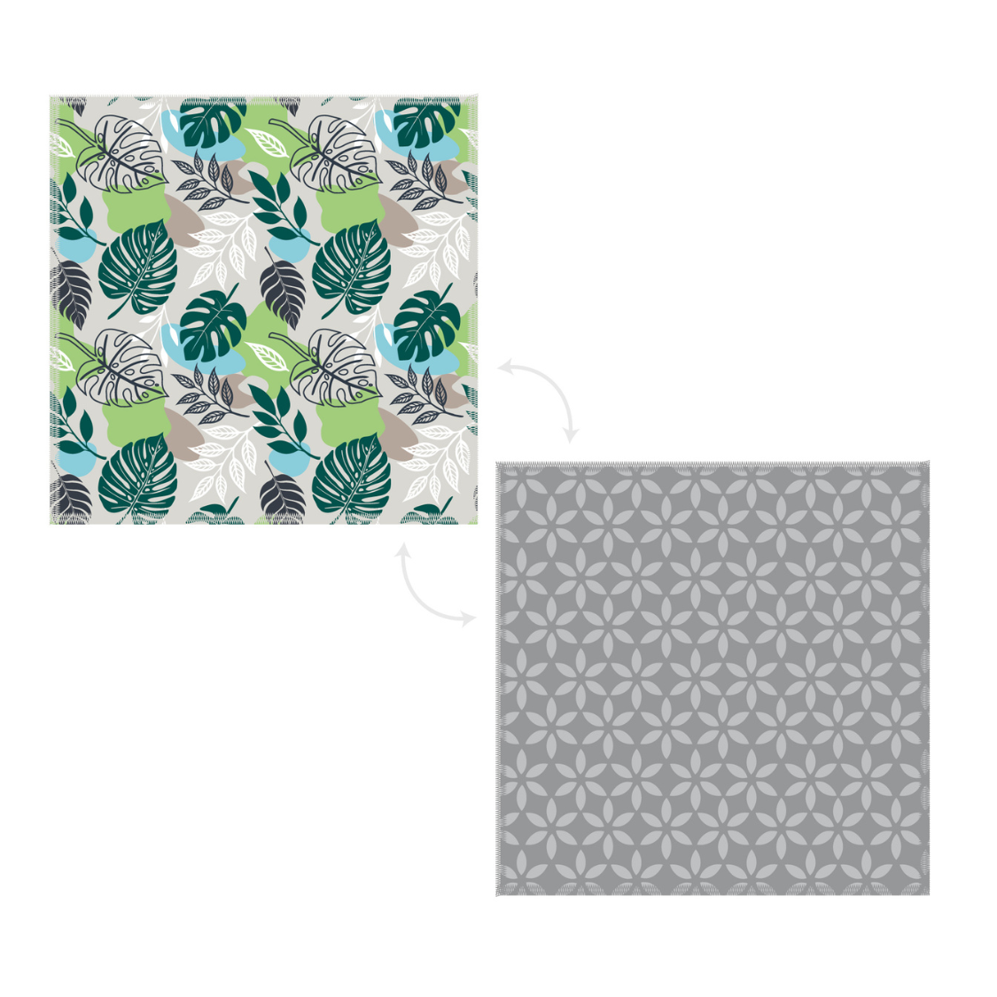 Lingette en microfibre pour vitre et miroir faite au Canada avec un motif de feuilles