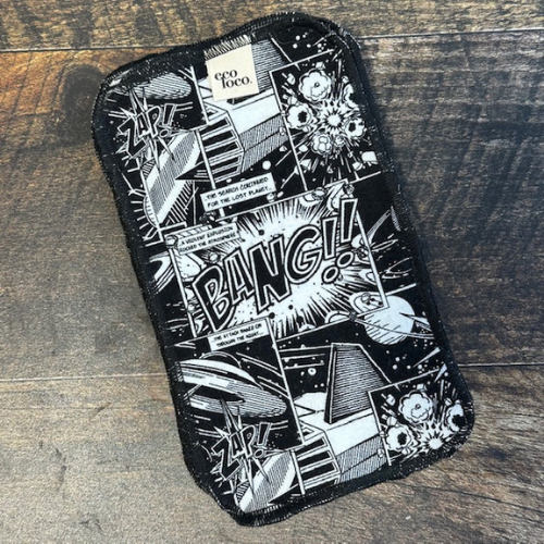 Papier de toilette lavable noir avec motif de commiques