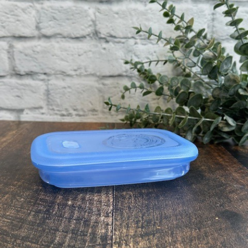 Bol pliable en silicone plié et bleu