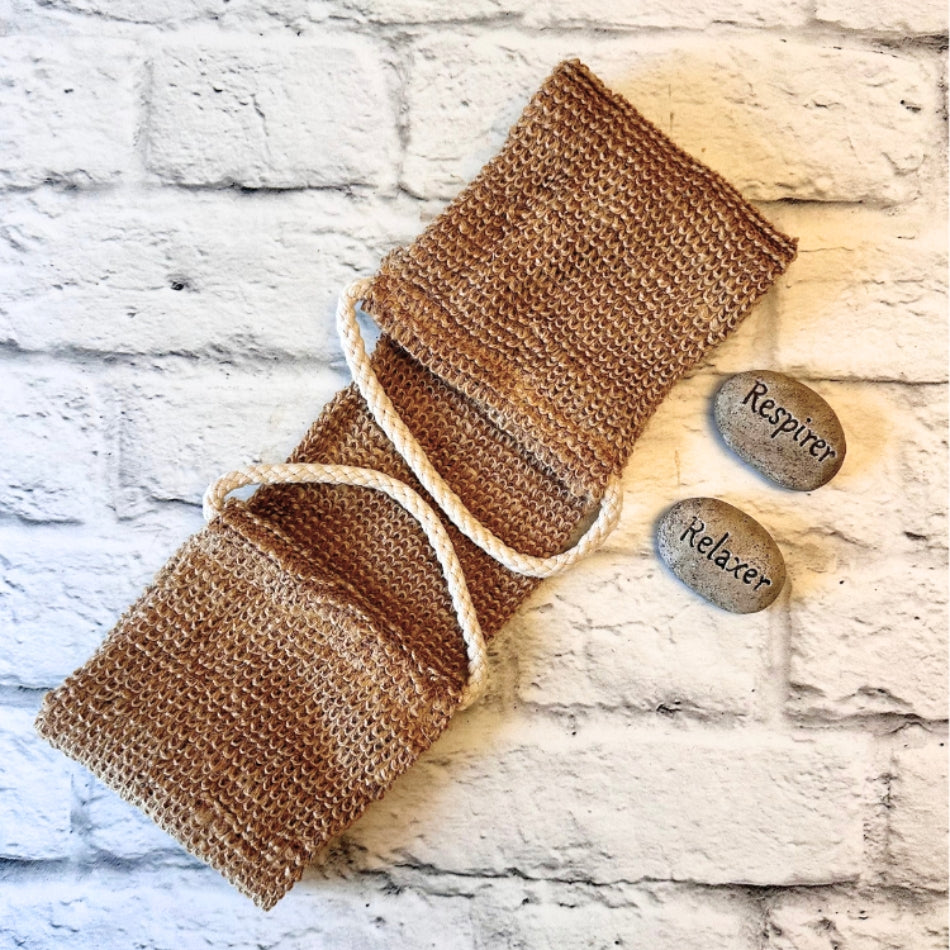 Bande exfoliante naturelle pour le dos en jute