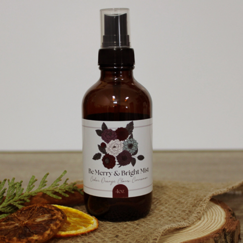 Brume de maison ou eau de linge odeur d'orange, de cannelle et de cèdre pour le tempts des fêtes.