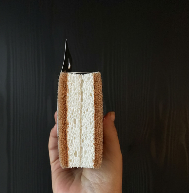 Éponges en cellulose et côté récurant en fibres naturelles (Ensemble de deux unités)