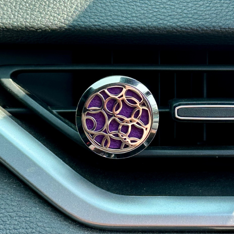 Diffuseur d'huile essentielle pour voiture dans la ventilation, motif de bulles en acier inoxydable