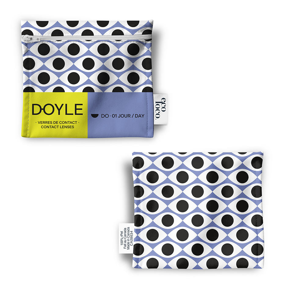 Un produit personnalisable fait au Québec démontrant un sac à lunch de format mini pour l'entreprise Doyle.
