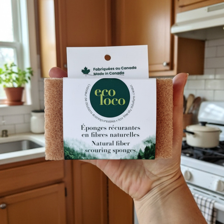 Éponges en cellulose et côté récurant en fibres naturelles (Ensemble de deux unités)