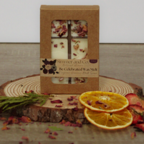 Cube de cire fondant Simmer and co Be Celebrated aux notes d'orange