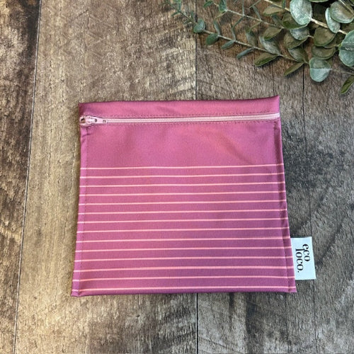 sac à lunch réutilisable et lavable rose avec ligne