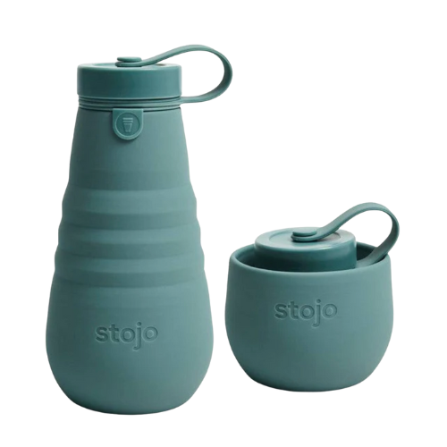 Bouteille d'eau rétractable de couleur eucalyptus Stojo