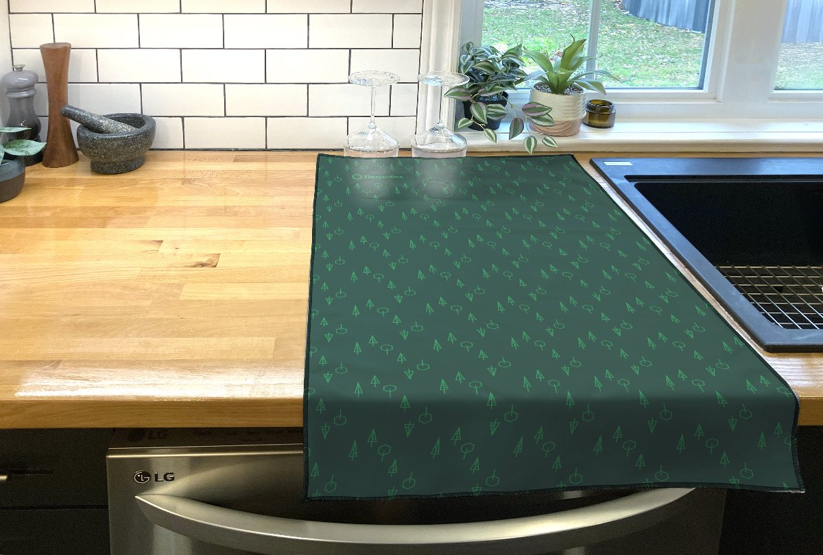 Serviette, linge à vaisselle en microfibre personnalisable, fabriqué au québec - Eco Loco