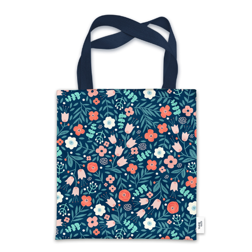 Sac caba ou fourre-tout fait de tissu en bouteille de plastique avec un motif de fleurs d'hier