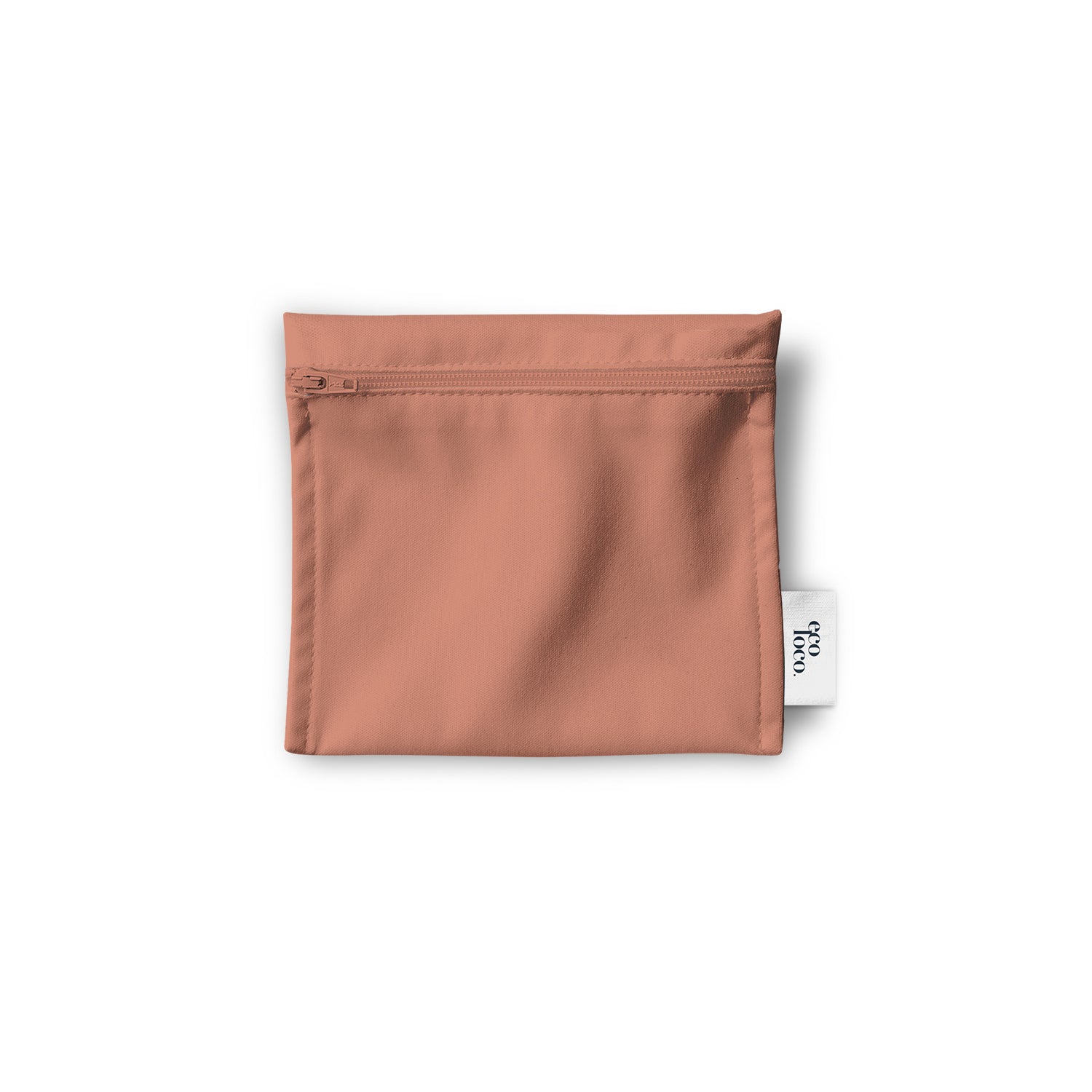 Petit sac à collation de format mini couleur pêche rosée sur fond blanc