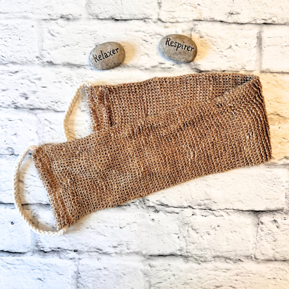 Bande exfoliante naturelle pour le dos en jute