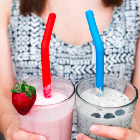 4 pailles en silicone