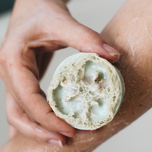 set of 3 loofah soaps