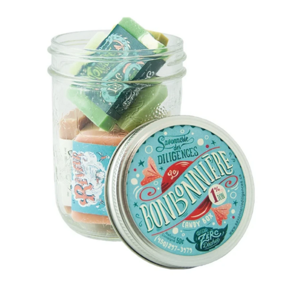 parfait cadeau - pot mini savons