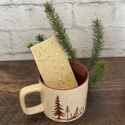 chocolat blanc et canne de noel