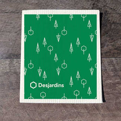 Chiffons suédois beige avec un motif de l'entreprise Desjardins