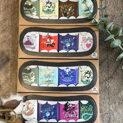 Boîte cadeau de 4 savons naturels à offrir remplis de petits savons des Diligences colorés