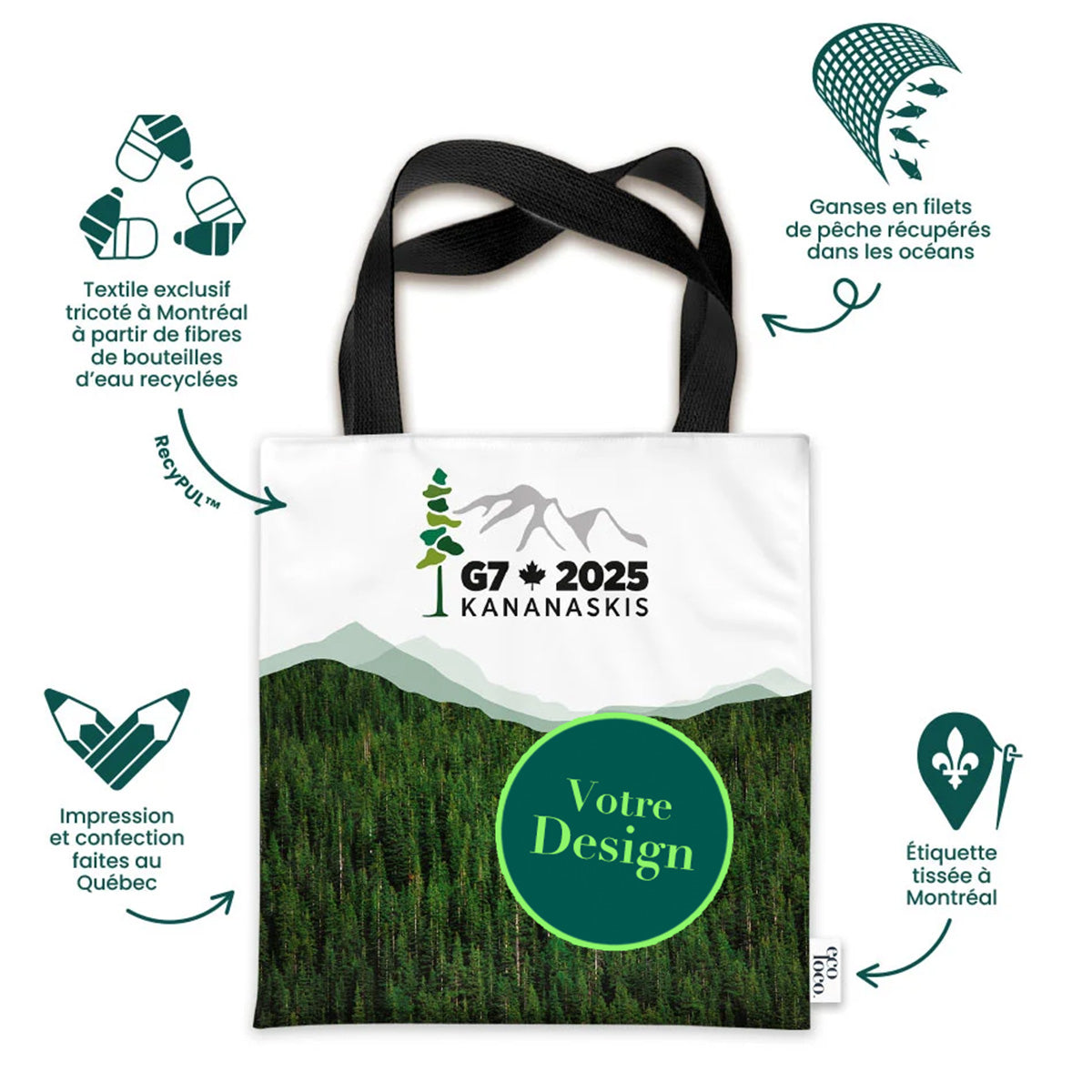 Sac fourre-tout caba G7 Kananaskis fait par Eco Loco