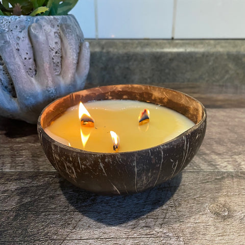 Chandelle bol noix coco