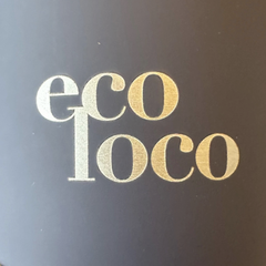 Gravure du logo de Eco Loco sur un fond noir