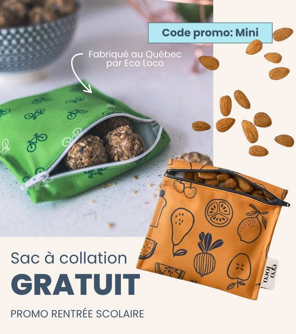 Sac mini à collation avec des noix et des boules d'énergie Eco Loco