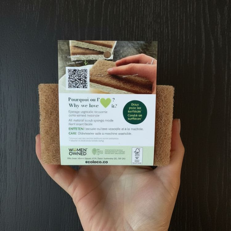 Cellulose sponges with natural fiber scouring pad (Set of two)