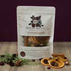 Sachet de pot-pourri à mijoter à l'orange, la cannelle, le cèdre pour le tempts des fêtes. 