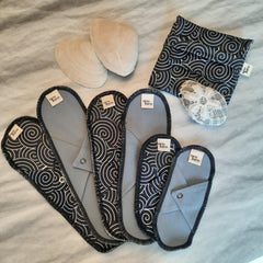Grand ensemble: Serviettes hygiéniques lavables - Coton bio et RecycPul||Large set: Washable sanitary pads - Organic cotton and RecycPul